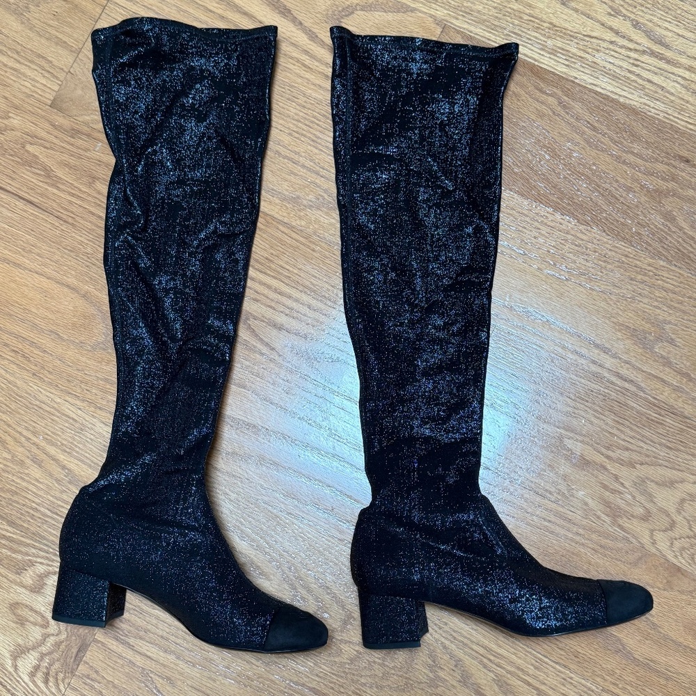 Chanel over knee boots